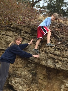 Asher and Jess climbing