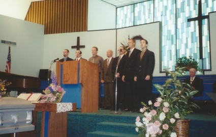 Some of the grandsons singing at my mom's funeral